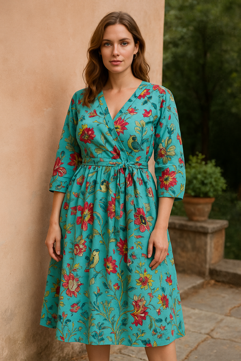Indian Cotton Block Print Summer Casual Dress, Handblockprintdress, boho long maxi dress,midi dress, casual flapper skater Circle gown dress
