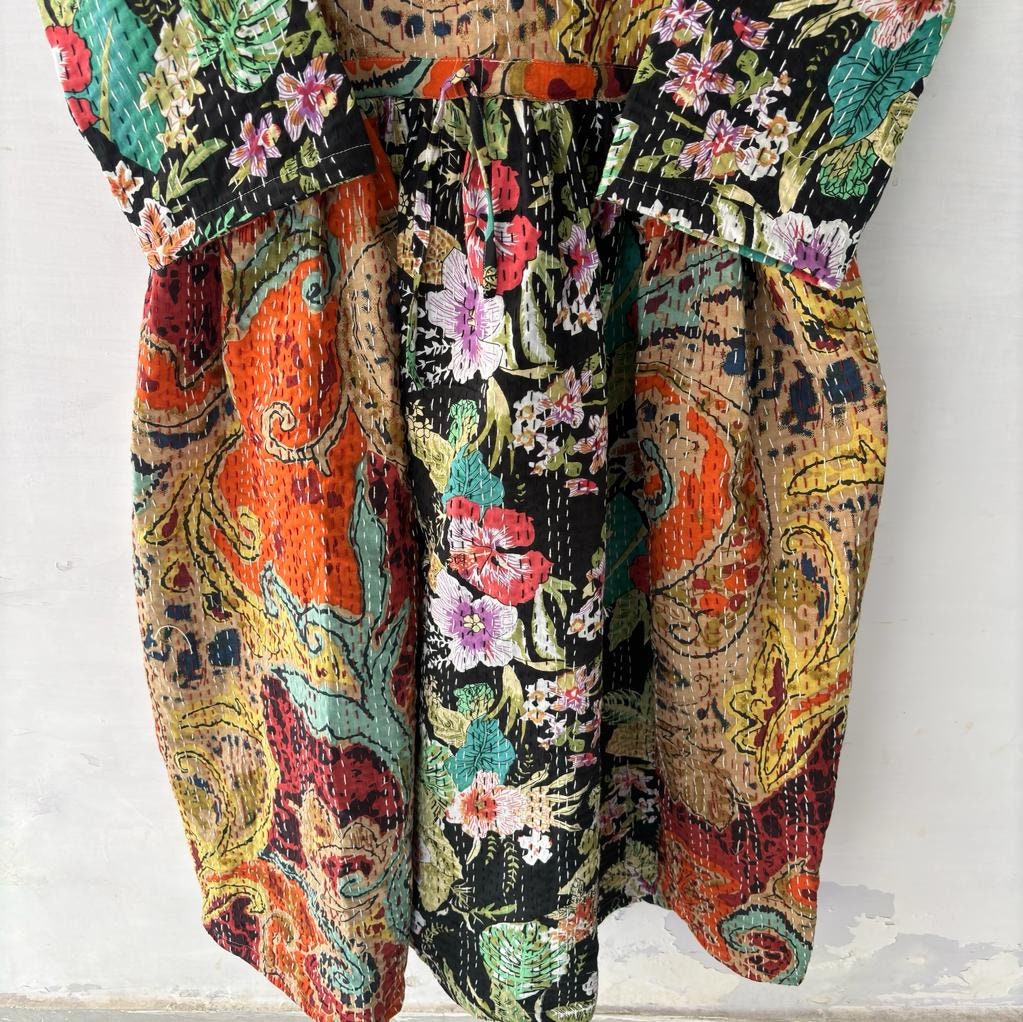 Beautiful Party Wear Dress, Women Causal Designer Long Dress Floral Print Women Dress, Cotton Handmade Block Print Summer Wrap trendy Dress