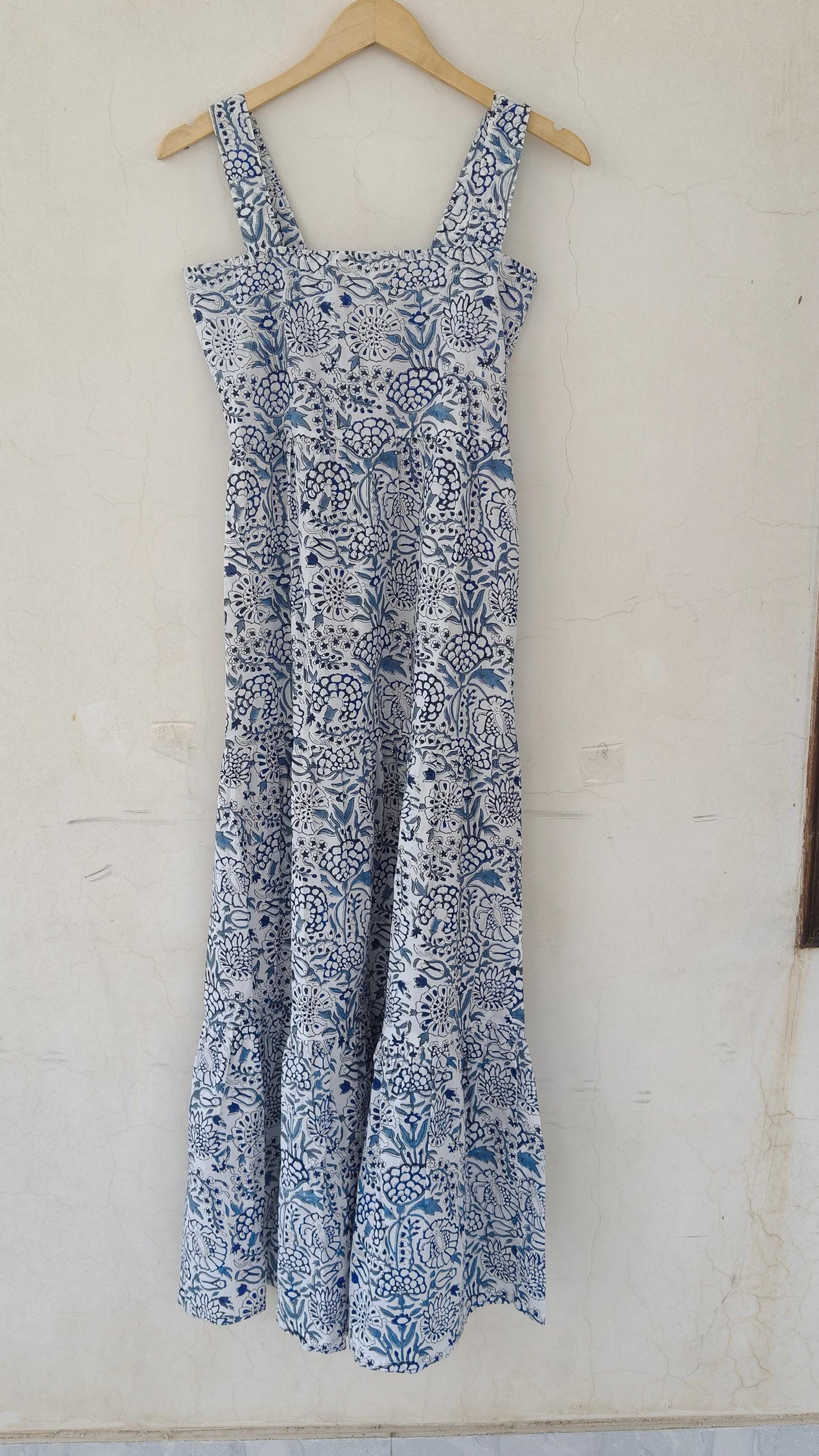 New indian hand block print cotton dress, white print maxi dress, midi dress, summer wear gown, Flapper skater Circle dress boho beach dress